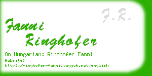 fanni ringhofer business card